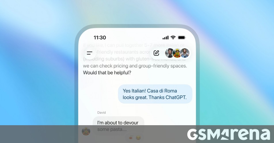 gsmarena_001.jpg OpenAI starts rolling out group chats for ChatGPT users globally