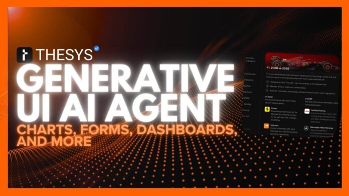 Thesys C1 API generating dynamic, interactive UI components for AI apps