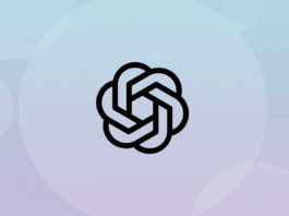 A black, stylized knot-like logo with six interconnected loops forming a central hexagon, set against a professional flat design background with soft blue and purple gradients and subtle circular patterns.