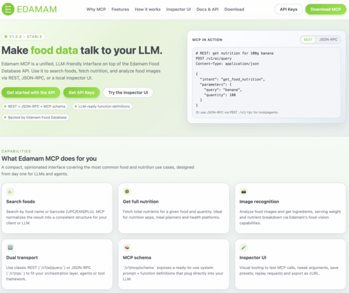 Edamam Unveils MCP for use by AI Agents and LLM Integrations - Technology Today