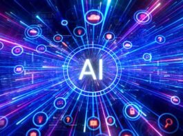 Artificial intelligence and machine learning concept.