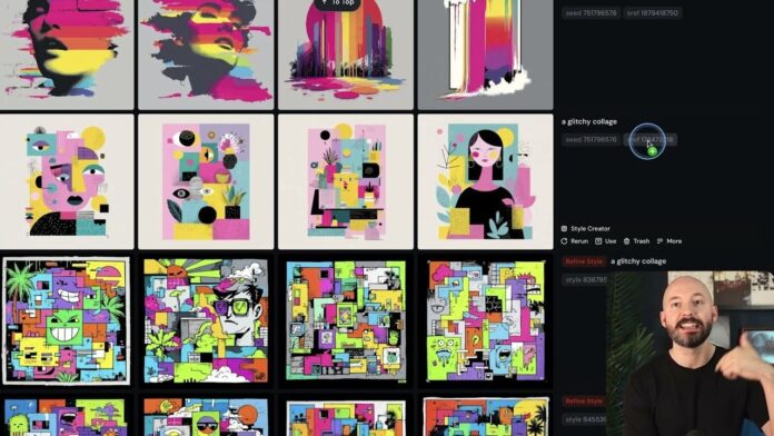 Midjourney Style Creator, choosing favorites while the system refines options quietly in the background.