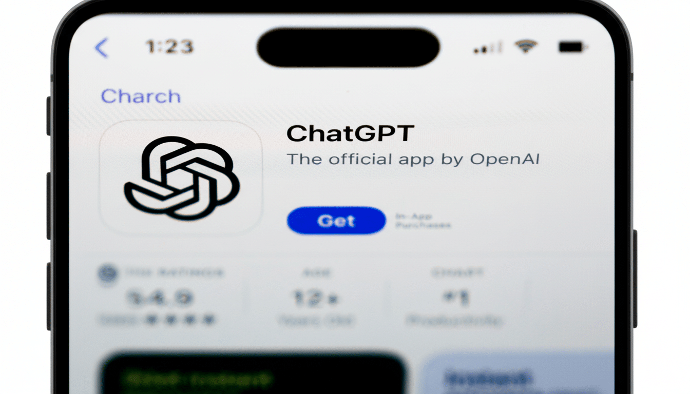 openai_cancels_chatgpt_app_recommendations_that_lo_edited_1765123314.png A close-up of an iPhone screen displaying the ChatGPT app page in the App Store, with the app icon, title, and Get button visible.