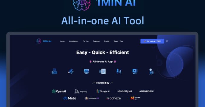 Streamline your workflow with 1min.AI’s all-in-one tool for just $75 (Reg. $540)