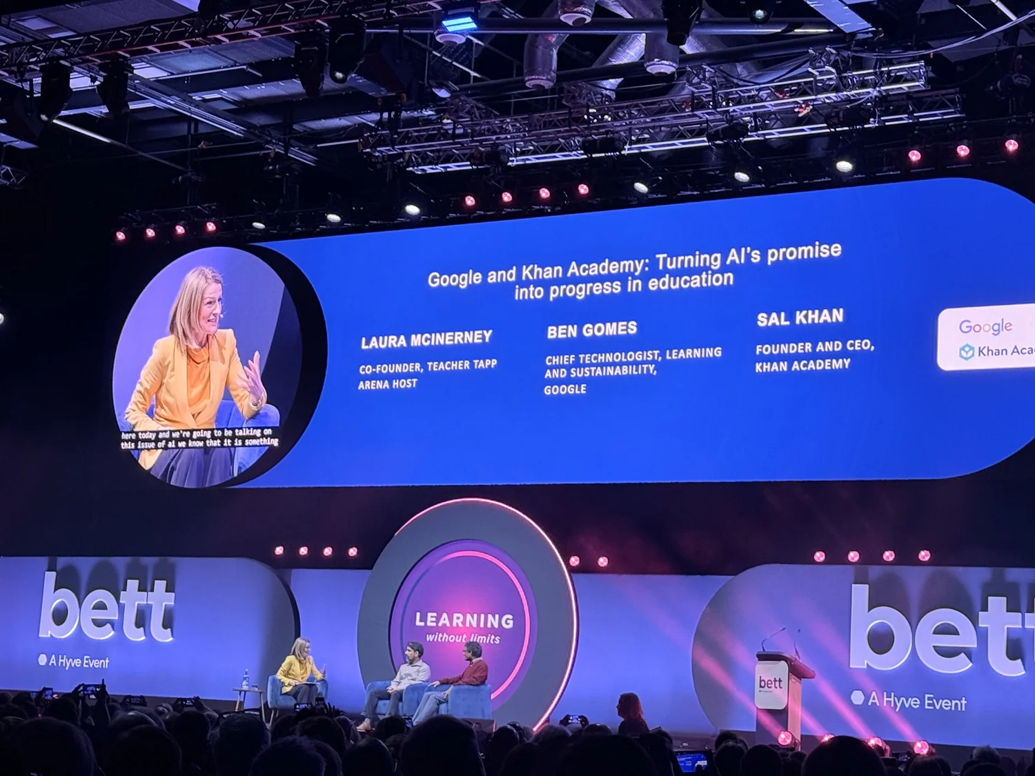 IMG_7447.jpg Google and Khan Academy detail AI tutoring and writing tools at Bett UK 2026