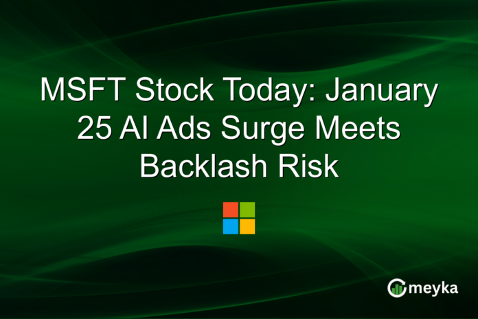 MSFT Stock Today: January 25 AI Ads Surge Meets Backlash Risk