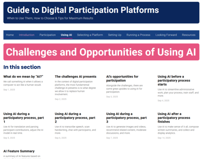 AI for Democracy, More Digital Participation Best Practices