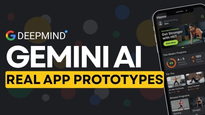 Gemini 3 Pro inside Stitch planning layouts, then producing clean code with linked flows, buttons, and animations.