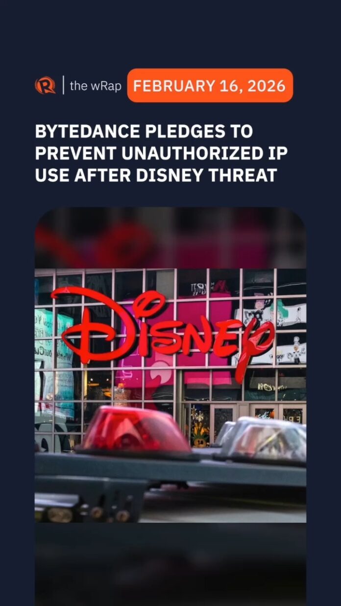 ByteDance pledges to prevent unauthorized IP use on AI video tool after Disney threat ByteDance will take steps to prevent the unauthorized use of intellectual property on its AI video generator Seedance 2.0, following threats of legal action from U.S. studios, including Disney. Full story: https://www.rappler.com/technology/disney-cease-and-desist-bytedance-seedance-artificial-intelligence-videos/