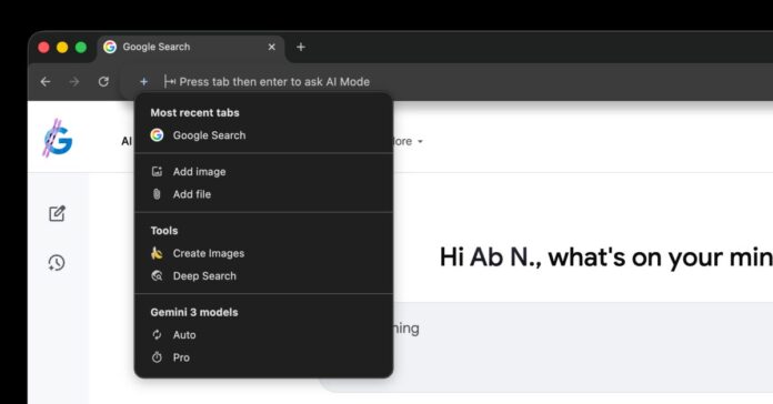 Google brings full AI Mode prompt box to Chrome address bar
