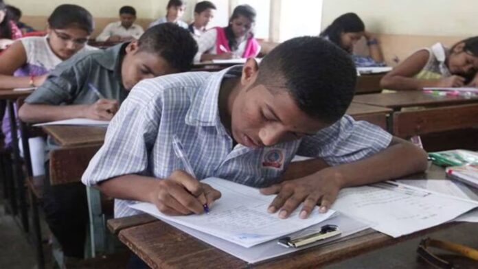 A picture of a student attending exams