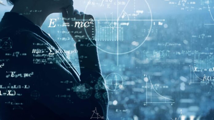 Science technology concept. Thinking scientist.