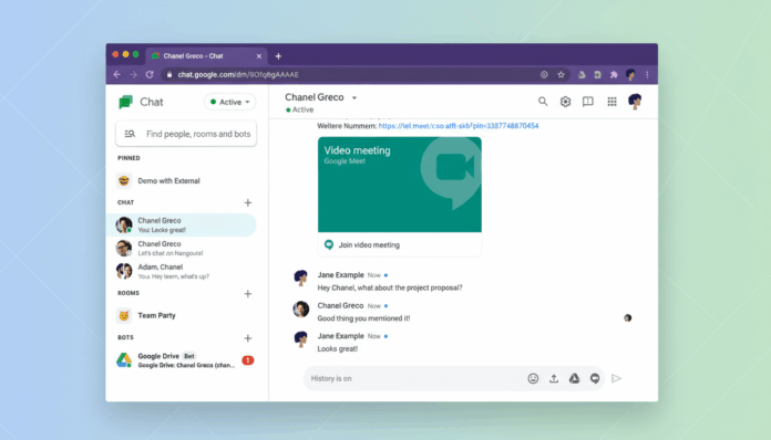 Gemini AI searches Google Chat history, showing results