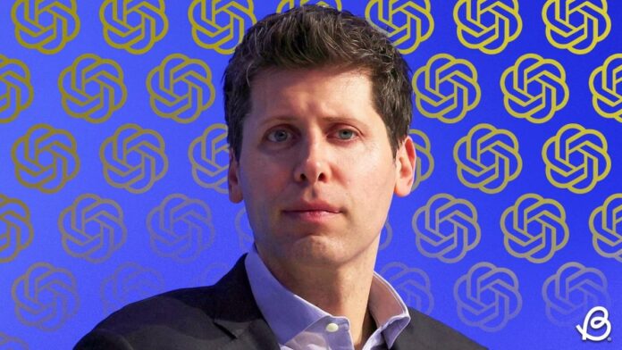 sam altman in a background with openai logo