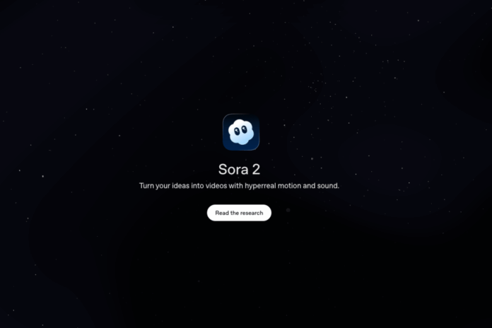 screenshot of home page of sora 2 web app