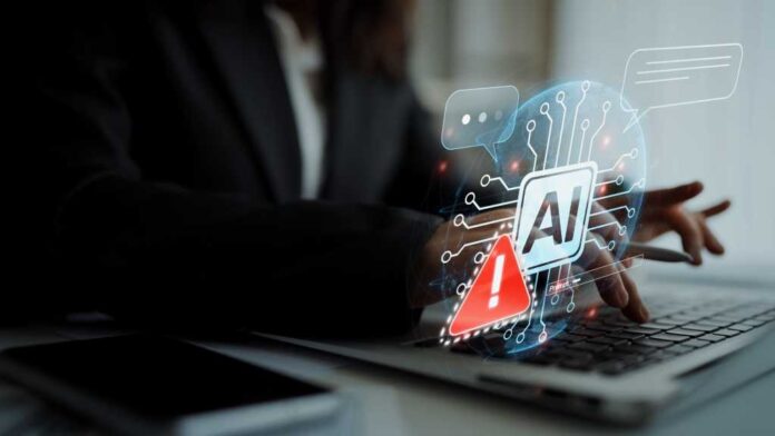 AI interface showing prompt error warning and system alert. AI prompt failure can lead to incorrect output or hallucination. Managing AI prompt error is crucial in safe AI deployment. Muxer