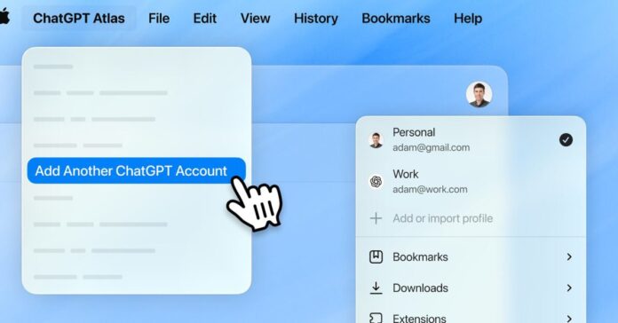 OpenAI’s Atlas browser now supports multiple ChatGPT accounts