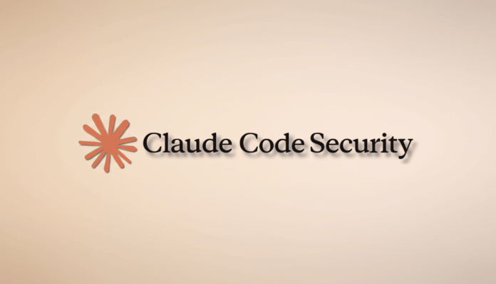 The Claude Code Security logo, featuring an orange star-like icon next to the text Claude Code Security, presented on a professional flat background with a soft gradient.
