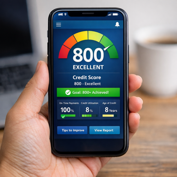 Best credit builder apps in 2026 including AI-powered credit score improvement apps designed to help users reach an 800 credit score.