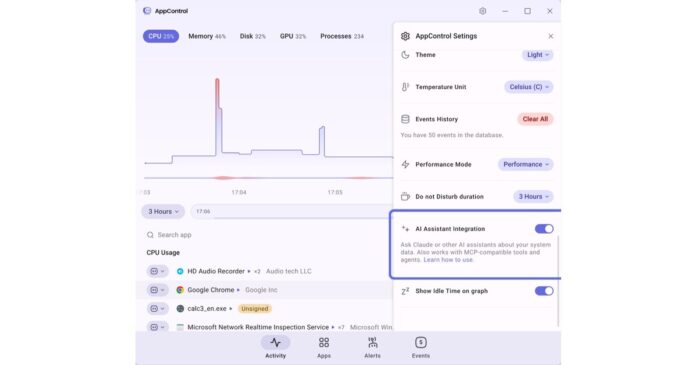 AppControl Introduces AI-Powered Analysis of Windows PC Performance, Privacy Events, and Background Activity