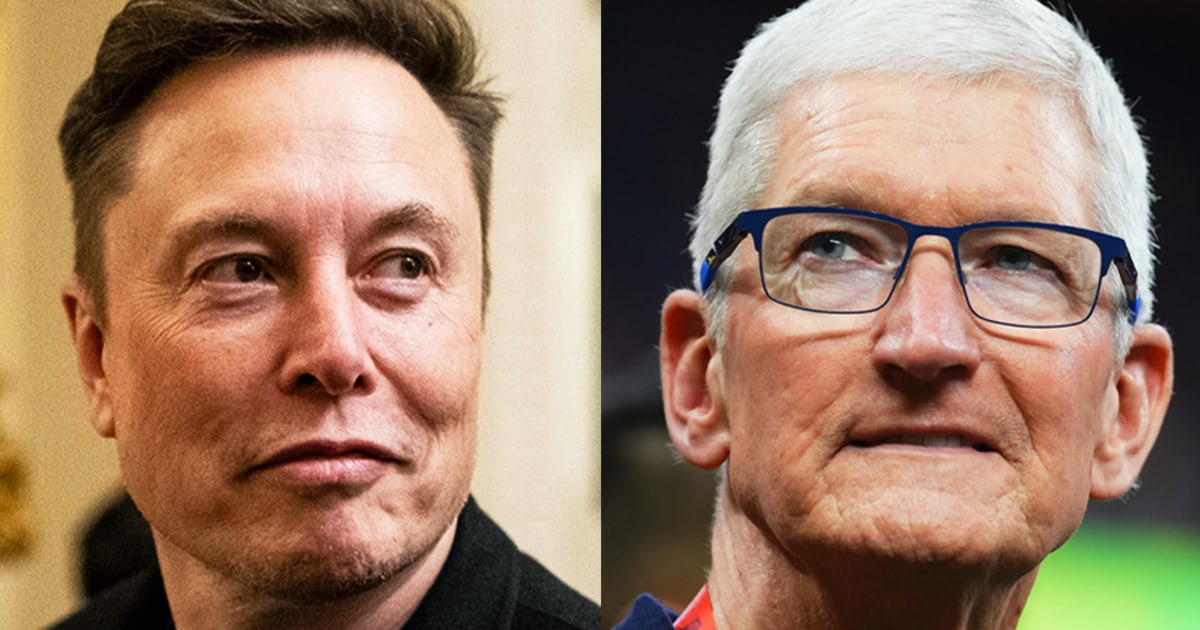 260414-musk-cook-rs-876540.jpg Apple App Store threatened to remove Grok over deepfakes: Letter