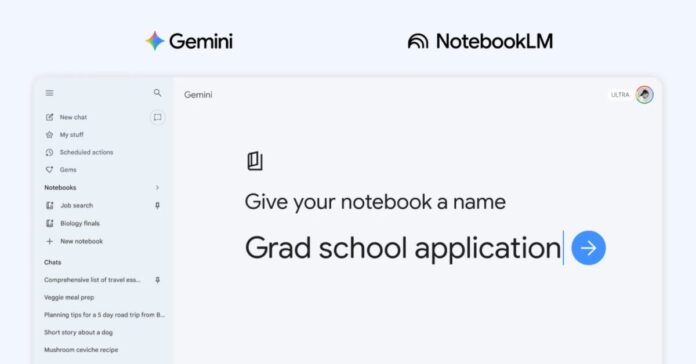 Gemini app rolling out ‘notebooks’ to organize chats & files