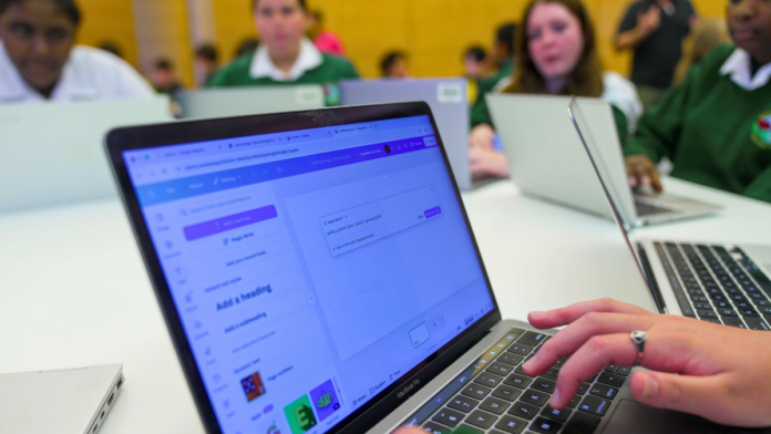 A computer of a student participating in Day of AI Australia.