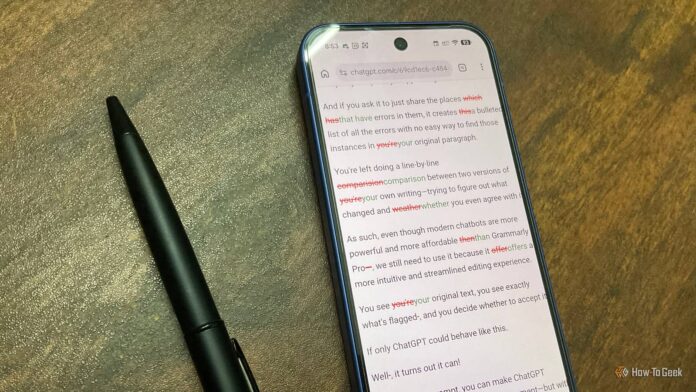 This prompt turns ChatGPT into Grammarly Pro