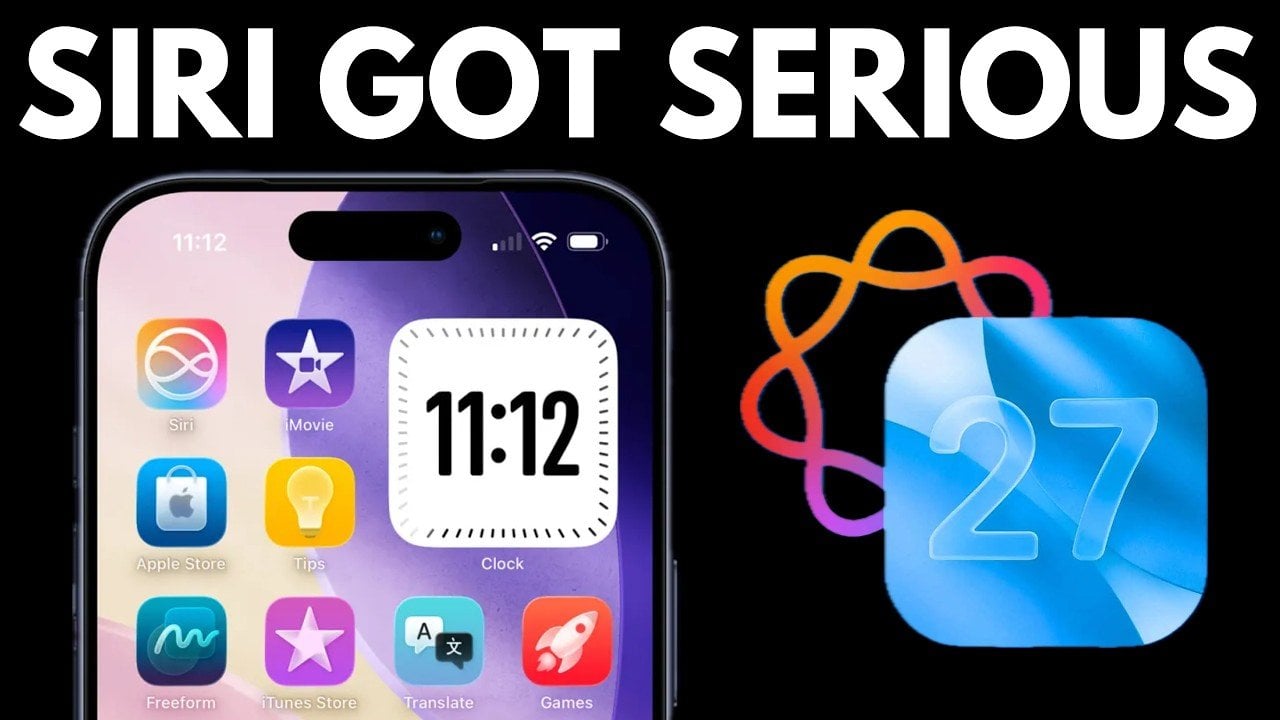 apple-siri-standalone-app-interface.jpg Concept image of iOS 27 showing a standalone Siri chatbot app with threaded chats and saved conversation history.